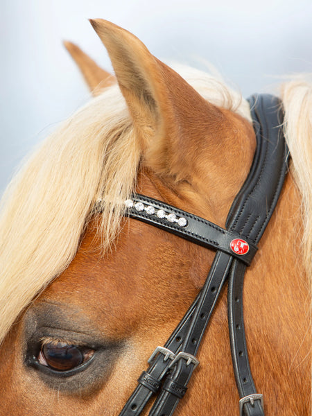 Kieffer Haflinger Ultrasoft Snaffle Bridle, Crystal Browband