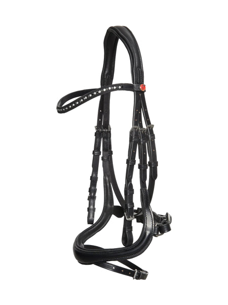 Kieffer Ilona Snaffle Bridle, black & white Swarovski® Crystals