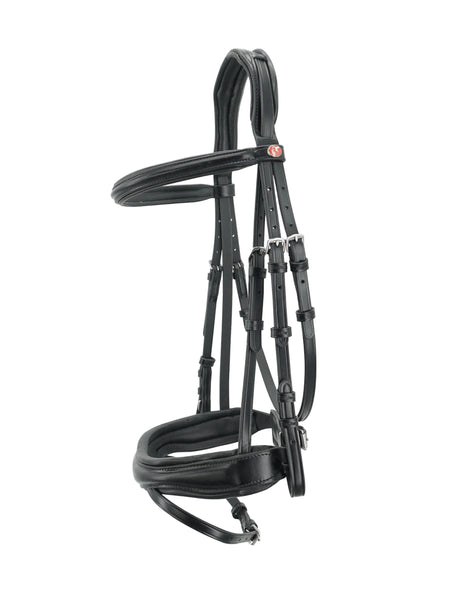 Kieffer Perseus Snaffle Bridle Flash, raised leather browband