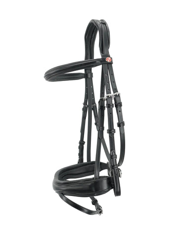 Kieffer Perseus Snaffle Bridle Flash, raised leather browband