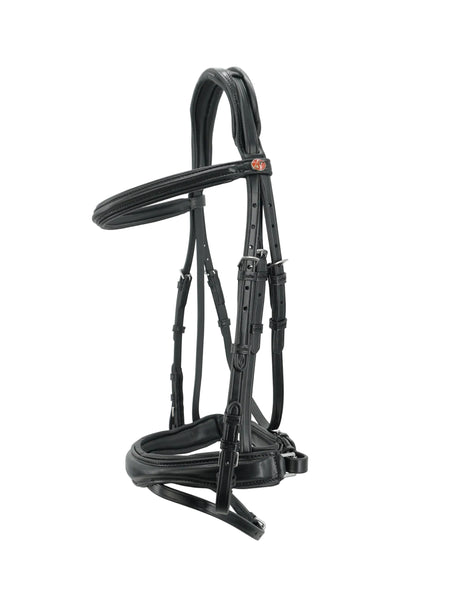 Kieffer Perseus Snaffle Bridle Crank flash, raised leather browband