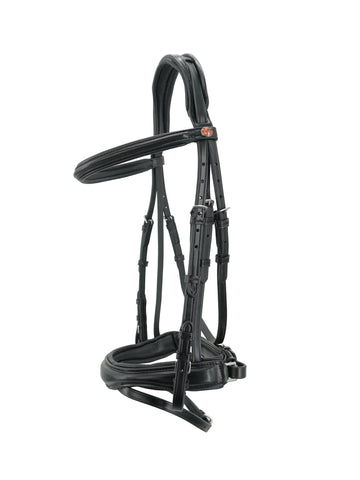 Kieffer Perseus Snaffle Bridle Crank flash, raised leather browband