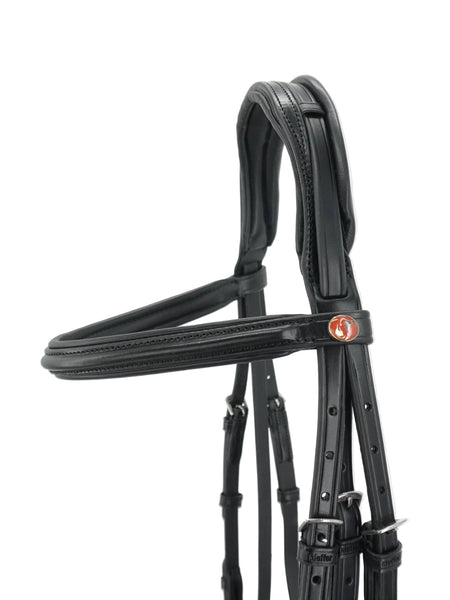 Kieffer Perseus Snaffle Bridle Crank flash, raised leather browband