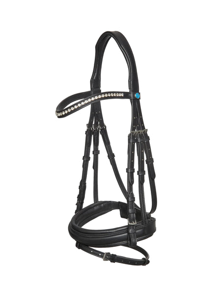 Kieffer Essentials Lara Snaffle Bridle, Crystal Browband