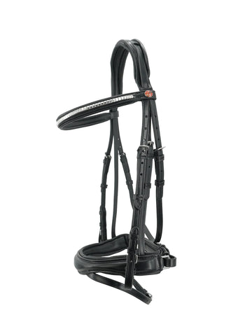 Kieffer Perseus Snaffle Bridle Crank flash, silver coloured clincher chain