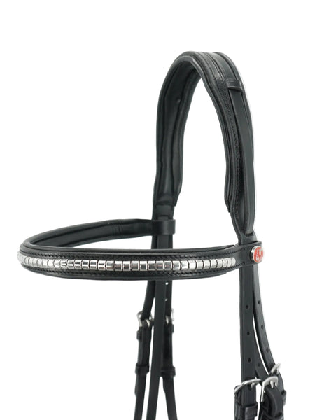 Kieffer Perseus Snaffle Bridle Crank flash, silver coloured clincher chain